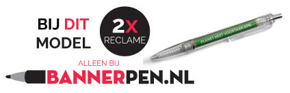 2x reclame mogelijk op deze pen opgerold